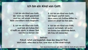 Liedtext Ich bin ein Kind von Gott