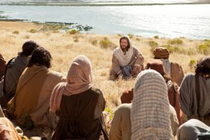 Jesus lehrt in der Bergpredigt